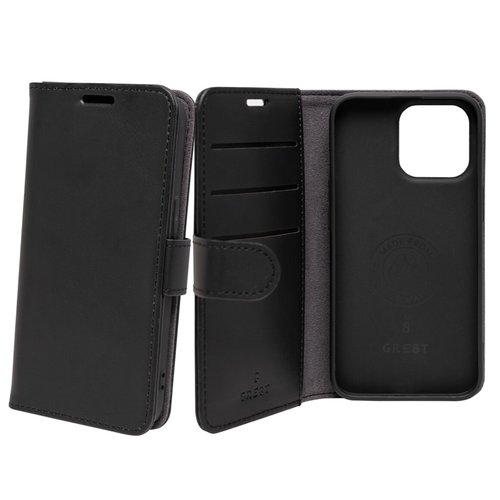 gre8t Carrying Case (Wallet) Apple iPhone 15 Pro Smartphone - Black - Bump Resistant, Scratch Resistant, Dirt Resistant