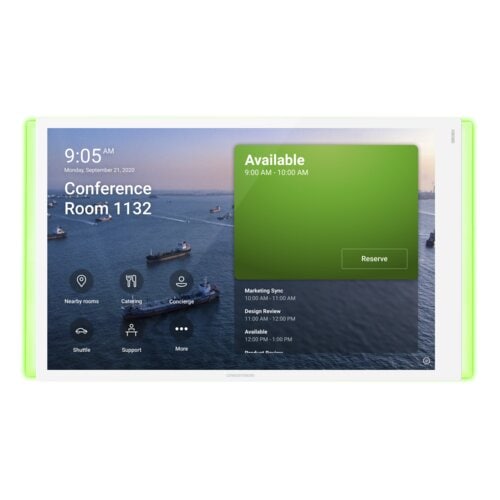 10.1 in. Room Scheduling Touch Screen for Microsoft Teams® Software, White Smooth, includes one TSW-1070-LB-W-S light bar 