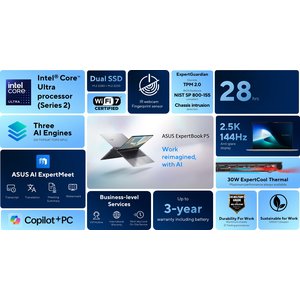ASUS ExpertBook P5 | 14" P5405CSA-NZ0212X | Copilot+PC | Intel® Core™ Ultra 