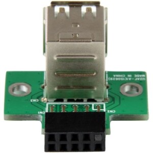 2 Port USB Motherboard Header Adapter - USB A to USB 10 Pin Header F/F