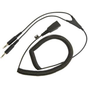 Jabra 8734-599 Audio Cable - First End: Quick Disconnect - Second End: 2 x Mini-phone Audio - Female - Black