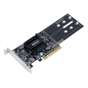 PCIe Gen2 x8 adapter card for Dual M.2 NVMe / SATA SSD slots on FS1018 DS3018xs RS2818RP+ RS2418(RP)+
