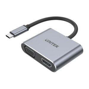 4-in-1 USB-C to HDMI(4K@60Hz) + VGA MST Adapter with USB2.0 + PD100W