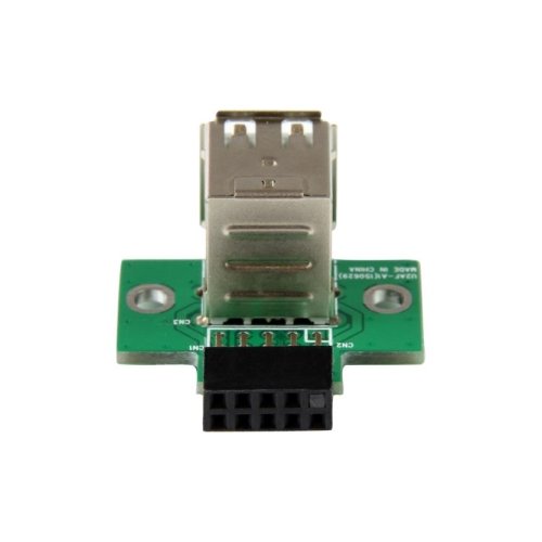 2 Port USB Motherboard Header Adapter - USB A to USB 10 Pin Header F/F
