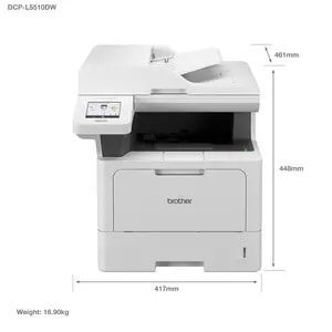 Brother DCP-L5510DW Wired & Wireless Laser Multifunction Printer - Monochrome - Copier/Printer/Scanner - 50 ppm Mono Print