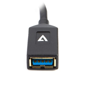 V7 Black USB Cable USB 3.0 A Female to USB-C Male 0.3m 1ft