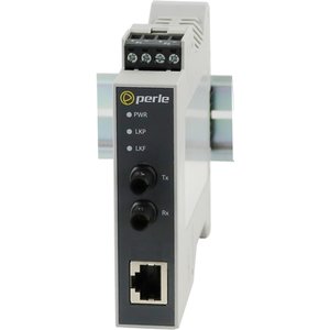 Perle SR-1000-ST10 Transceiver/Media Converter - 3 Port(s) - 1 x Network (RJ-45) - 2 x ST - DuplexST Port - Twisted Pair, 