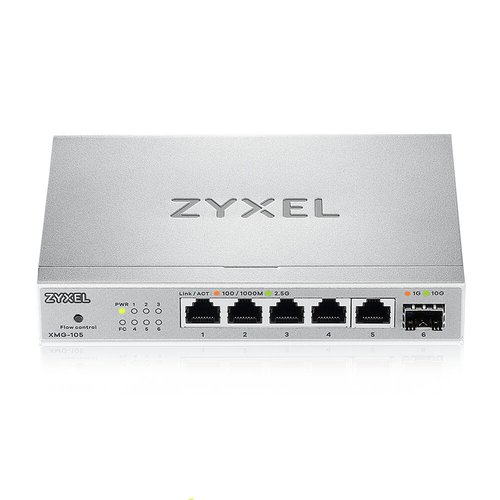ZYXEL XMG-100 105HP 5 Ports Ethernet Switch - 2.5 Gigabit Ethernet, Gigabit Ethernet, 10 Gigabit Ethernet - 1000Base-X, 10
