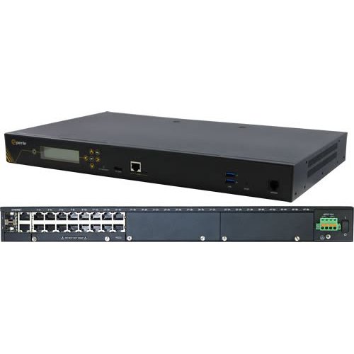 Perle IOLAN SCG18 R-MD Device Server - 1000 MB - Twisted Pair, Optical Fiber - 2 Total Expansion Slot(s) - 2 x Network (RJ