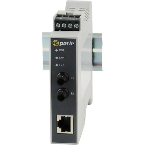 Perle SR-1000-ST10 Transceiver/Media Converter - 3 Port(s) - 1 x Network (RJ-45) - 2 x ST - DuplexST Port - Twisted Pair, 