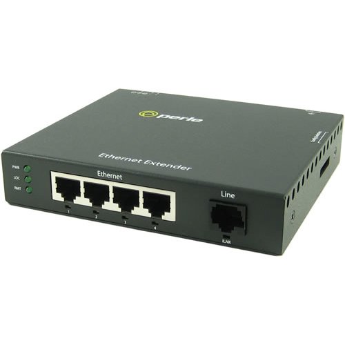 Perle Network Extender - 4 x Network (RJ-45) - 100 m Operating Distance