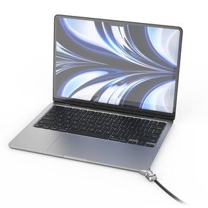 Compulocks Ledge Lock Adapter for MacBook Air 13"" M2 with Keyed Lock Silver - Smallest MacBook Lock Slot Adapter, Compati