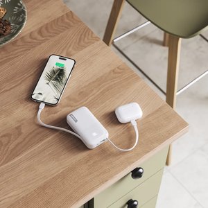Alogic Tandem Power Bank - White - For Smartphone, Smartwatch, Tablet PC, Earbud, USB Type A Device, USB Type C Device, Li